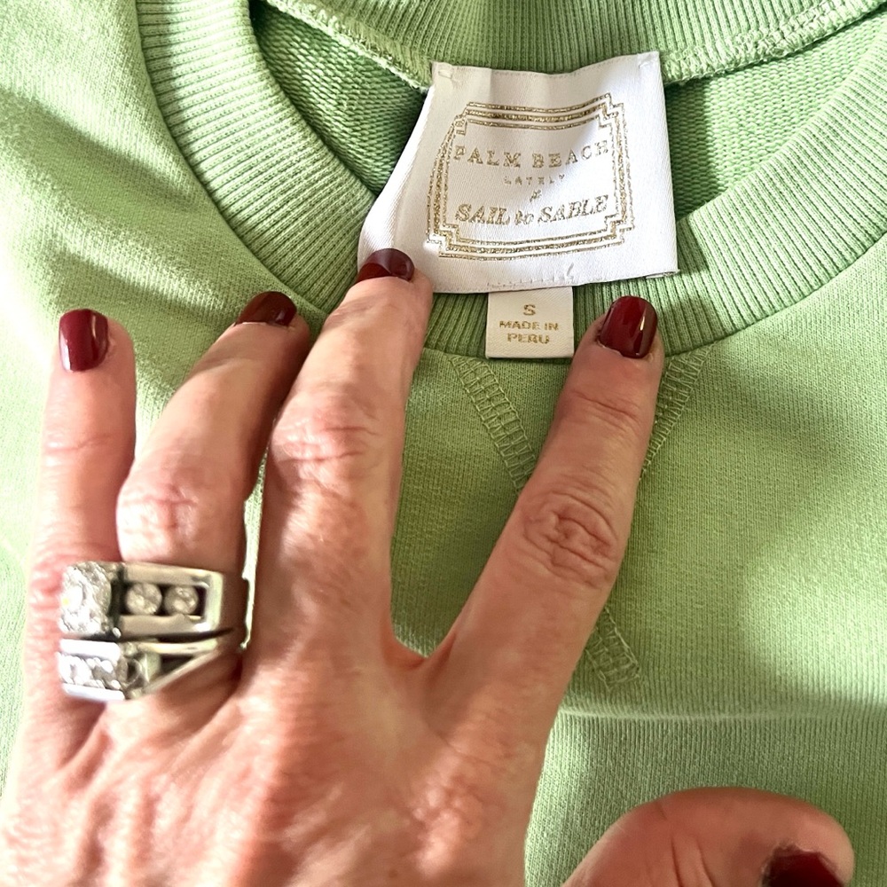 Sail to Sable, Palm Beach,Tennis Sweatshirt Pistachio Excellent Condition,Size S - Picture 3 of 9